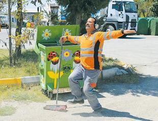 French, UK newspapers after dancing street sweeper