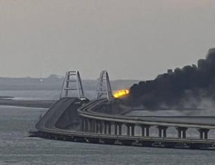 Russia says truck bomb damages key bridge to Crimea