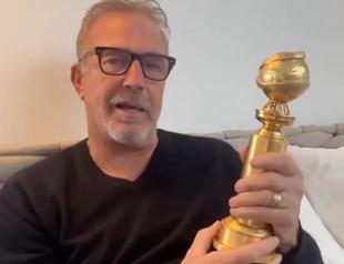 Kevin Costner finally got to hold his Golden Globe