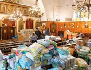 Historical church becomes aid collection center for quake survivors