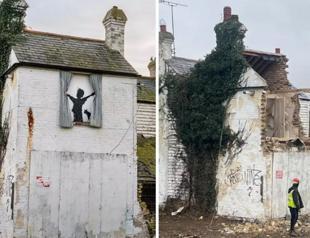 Farmhouse with Banksy artwork demolished