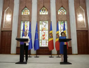 In Moldova, Europe bids to show Putin united front