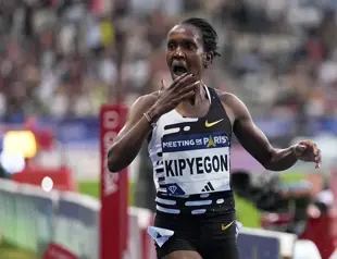Kipyegon, Girma star in night of world records in Paris