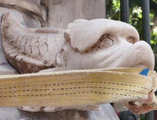 Replica of snake statue placed at Galatasaray High School