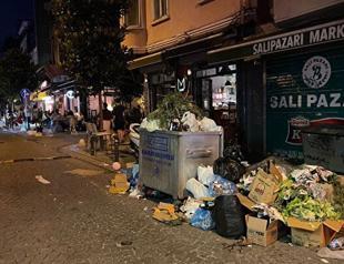 Rubbish piles up in open areas of Istanbul