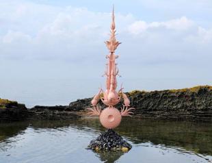 Artwork destroyed by waves