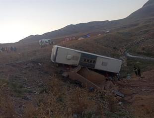 Three killed as passenger bus overturns in Erzurum