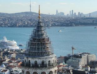 Galata Tower under restoration