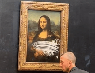 Activists splash soup on glass-protected Mona Lisa