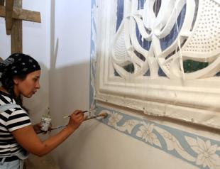 Historic mosque restored with authentic stone