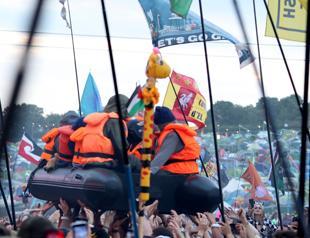 Banksy defends Glastonbury migrant boat stunt
