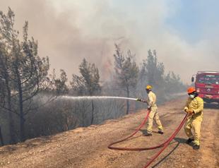 Two Aegean cities battle major wildfires