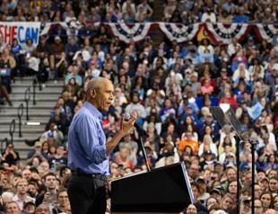 Obama blasts crazy Trump in first rally for Harris