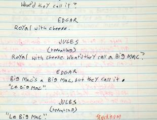 Film academy adds handwritten ‘Pulp Fiction’ script to vast collection