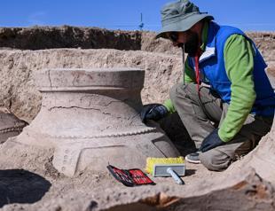 Cuneiform-inscribed jars found in Urartian storage