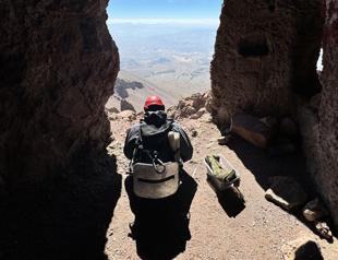 Adventurers climb Mount Erciyes to see temple