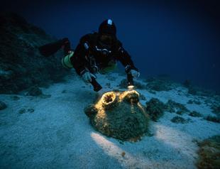 Shipwreck remains along ancient trade route