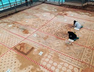Historic mosaic in ancient city undergoes restoration