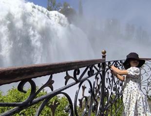 Erzurum waterfall roars to life as snowmelt swells flow
