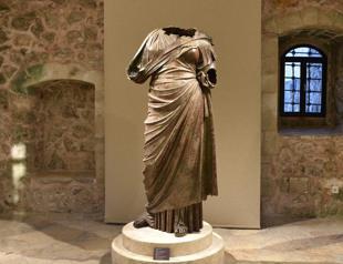 Bronze woman statue resurfaced from sea debuts in Marmaris Museum
