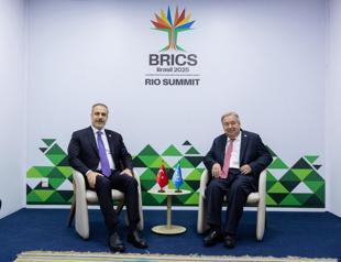 FM Fidan meets UN chief at BRICS summit in Brazil