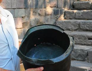 Ancient bronze cauldron discovered in Mosaic House