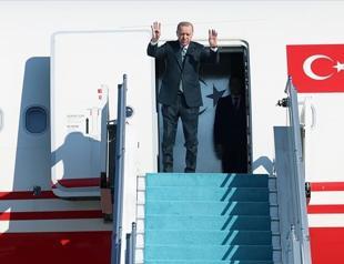 Erdoğan arrives in Azerbaijan for Turkic states summit