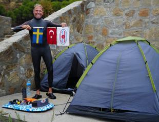 Swimmer marks one-year milestone in epic Istanbul to Stockholm voyage