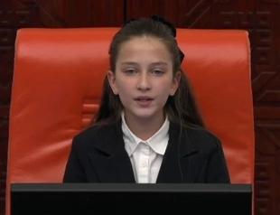 Children lead Turkish parliament at special session