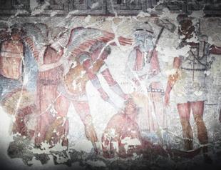 Italy displays paintings from an ancient Etruscan tomb