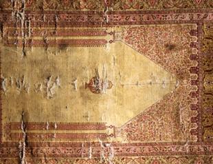 Rare Ottoman silk carpet preserved in original condition for nearly 300 years