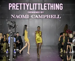 Naomi Campbell struts runway in new fashion collab