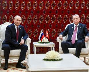 Erdoğan meets Putin in Turkmenistan
