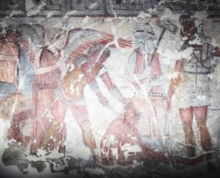 Italy displays paintings from an ancient Etruscan tomb