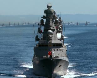 Turkish warships parade in Bosphorus to mark key victory