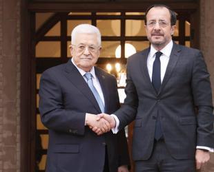 Palestinian president pays rare visit to Greek Cyprus