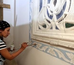 Old mosque restored with rare stone