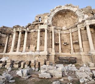 Ancient fountain under restoration