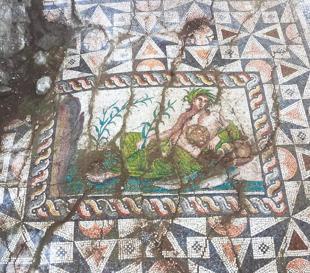 Rare river god mosaic uncovered at Aspendos