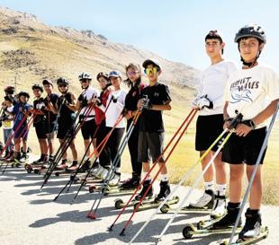 Skiers hit asphalt for winter