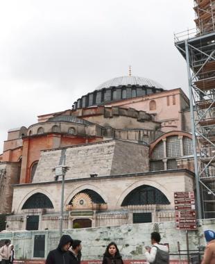 Restoration underway for Hagia Sophia minaret