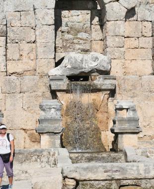 Kestros Fountain in Perge starts flowing