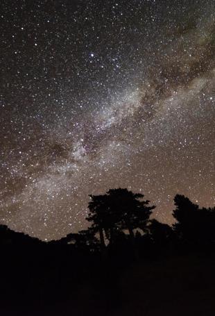 Time-lapse photos of the night sky