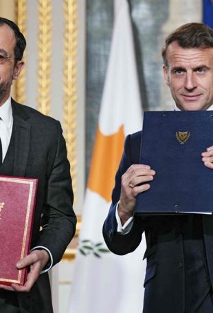 Greek Cyprus, France sign strategic partnership deal