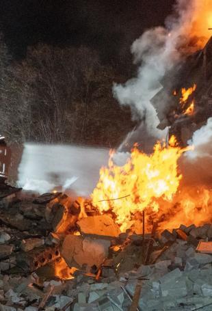 Russian strike on Kharkiv apartment block kills ten