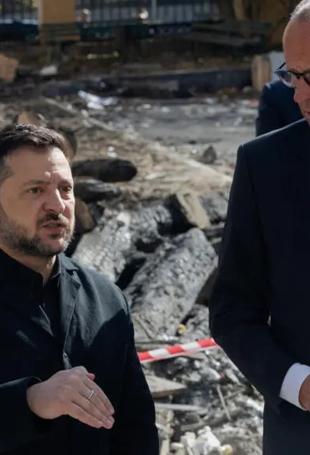 Russia strikes hit Kiev as Germany’s Merz visits