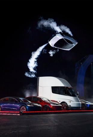 Tesla unveils Roadster with compressed-air thrusters