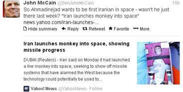 McCain tweet on Iran draws criticism