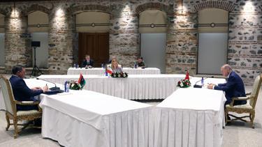 Dolmabahçede Türkiye, İtalya ve Libya İşbirliği Zirvesi... İlk fotoğraflar geldi