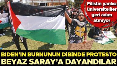 Biden’ın burnunun dibinde protesto... Filistin yanlısı üniversiteliler geri adım atmıyor